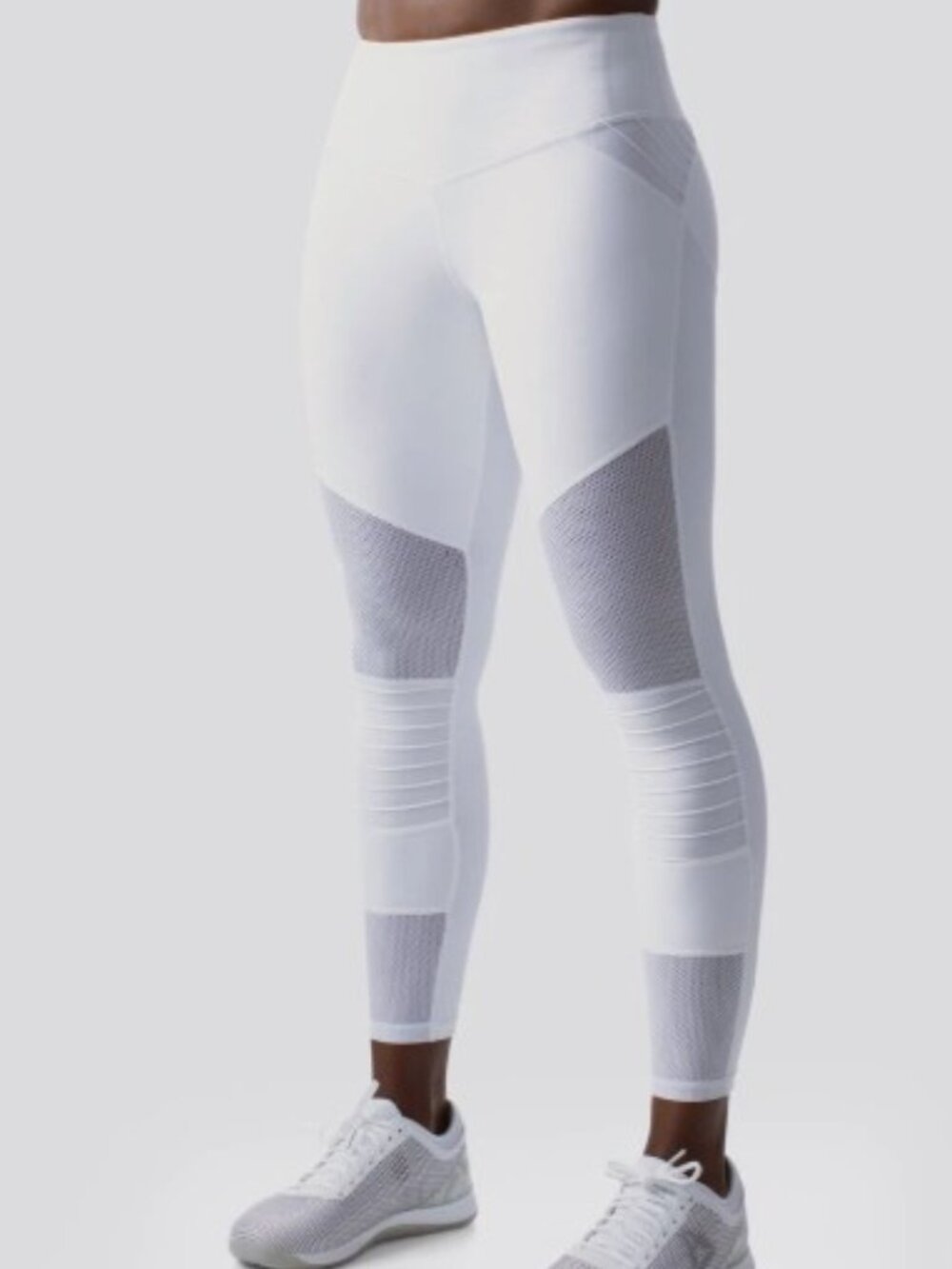 BORN PRIMITIVE Alison Scudds NWT L White Leggings Mesh Inset